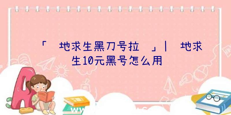 「绝地求生黑刀号拉闸」|绝地求生10元黑号怎么用